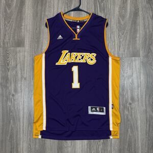 D’Angelo Russell Mens Size L Length +2 Adidas Los Angeles Lakers Swingman Jersey
